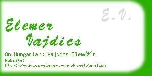 elemer vajdics business card
